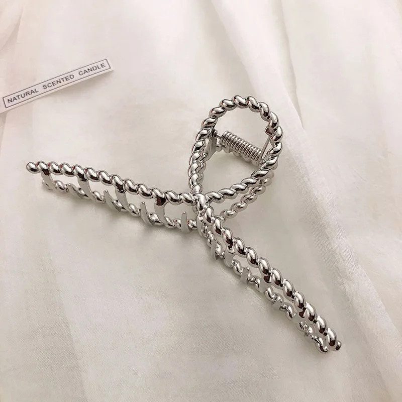 Neue Elegante Gold- und Silber-Haarspangen mit Geometrischem Hohlmuster, Metall-Haarklammer, Haarband, Krabben-Haarclips, Modische Haaraccessoires für Damen – Detail 10