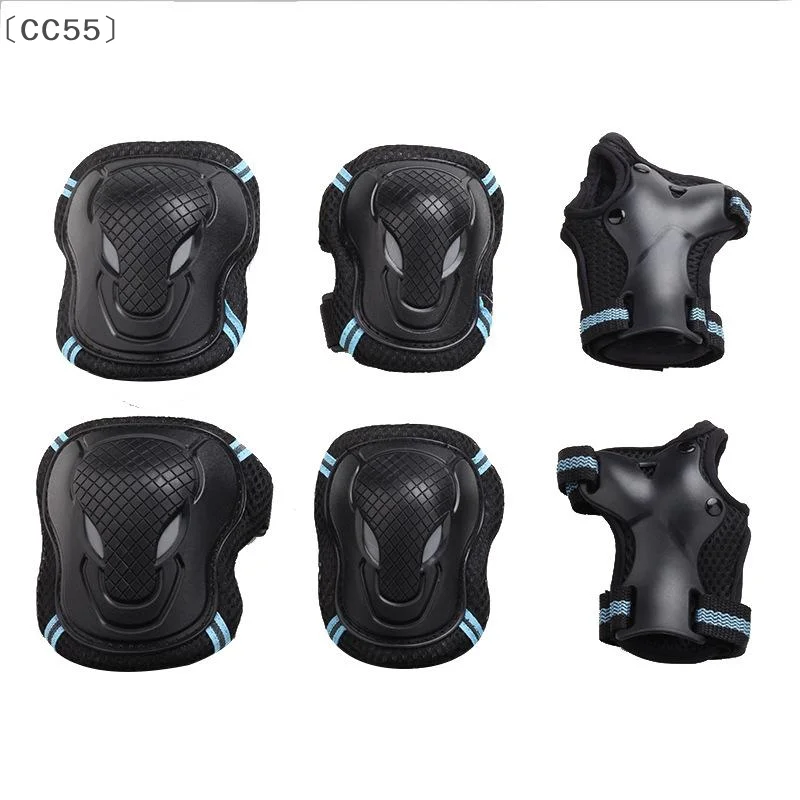 maveraCC55ṁ6Pcs/Set Cotovelo Joelheiras Protetor de Patinação Skate Esportes Respirável Equipamento de Proteção Equitação Rolo Protetor de Pulso Adultos