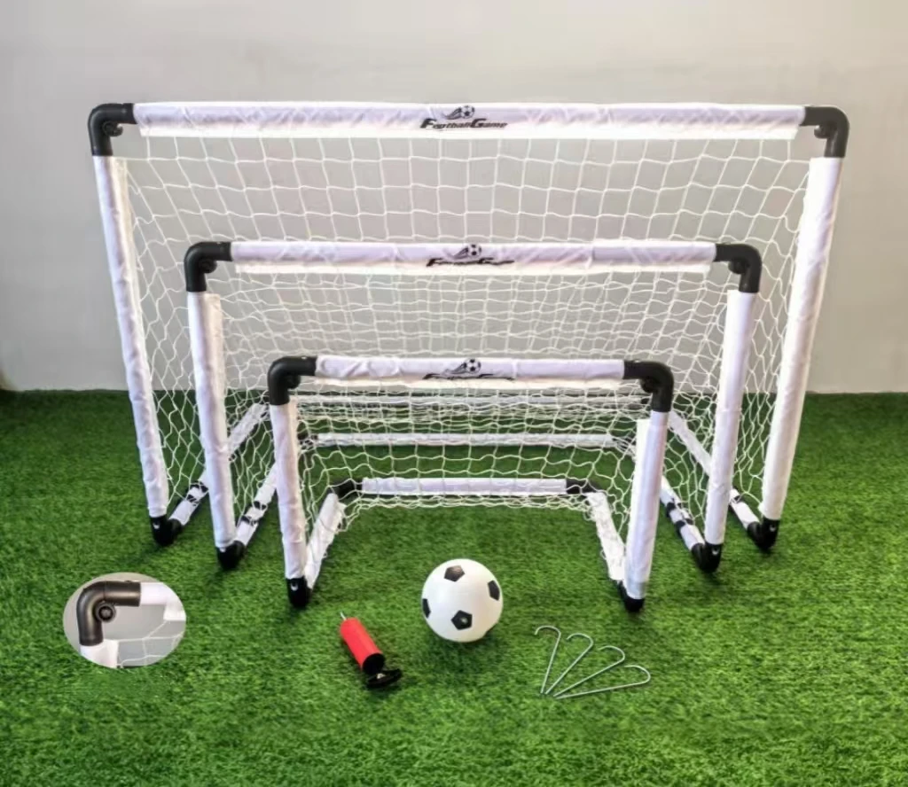 2025 portería de fútbol de plástico más popular PVC 60 * 45 cm portería de tamaño múltiple portero de fútbol pequeño