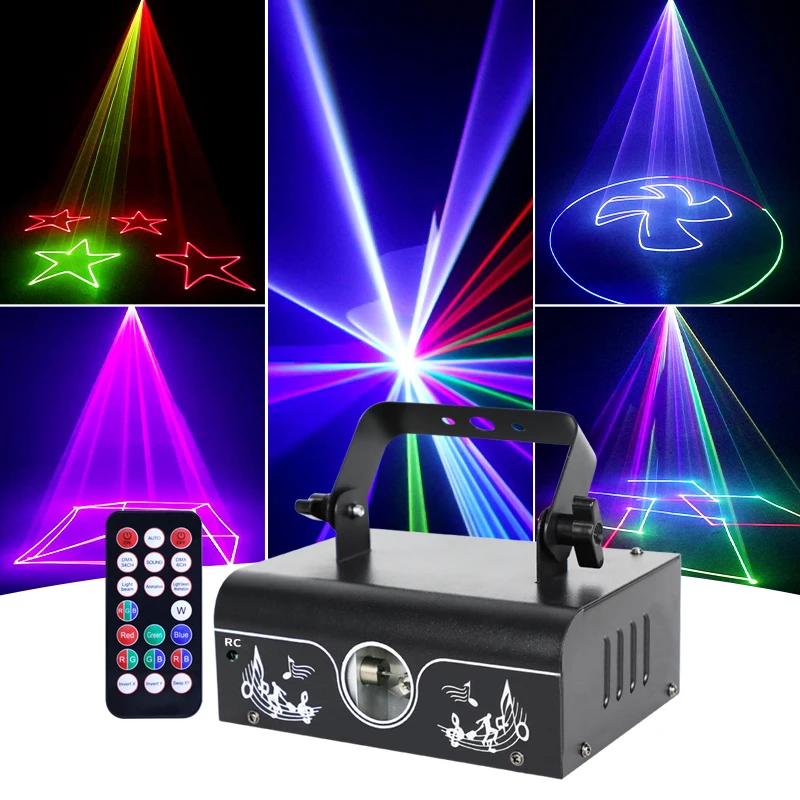 Imagem -05 - Disco Stage Strobe Light Projetor Led Rgb Party Laser Light Luzes de Controle Remoto Iluminação Animação Natal e Aniversário dj