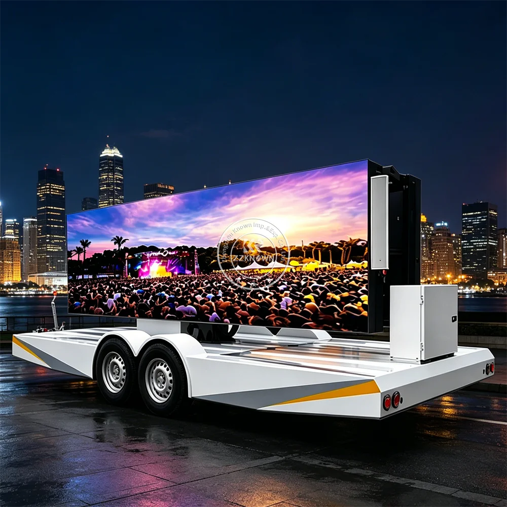 Solar LED Mobile Advertising Trailer Outdoor Digital Billboard Screen Truck Event Marketing Display Trailer For Sale