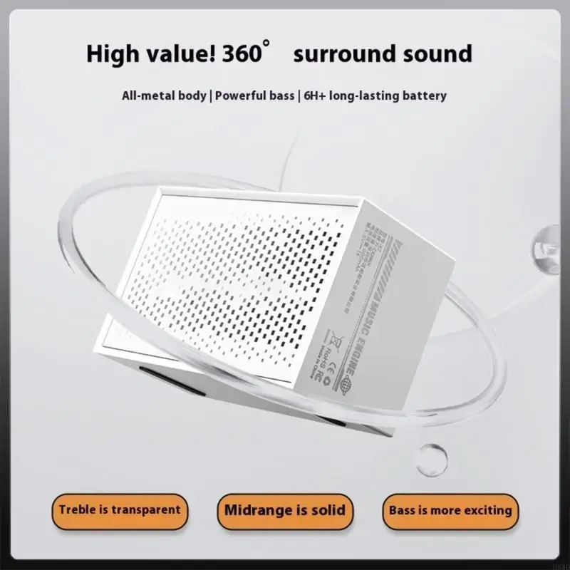 Outdoor BT5.3 Speaker Long Battery Service Metal Body Travel Friendly Auditory H8WD
