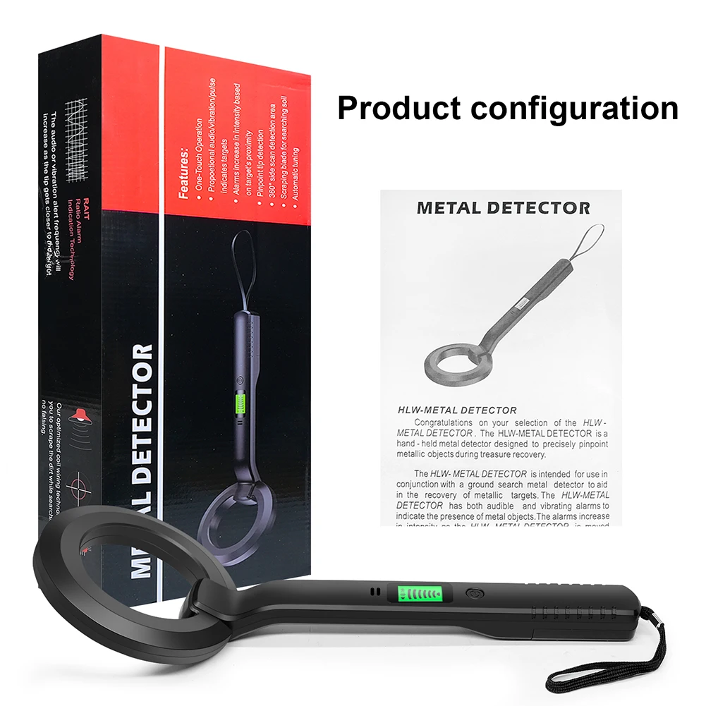 

Handheld Alarm High Sensitivity Metal Detect Tool 360°Scanning Security Checker 3 Modes Locating Gold Coin Silver