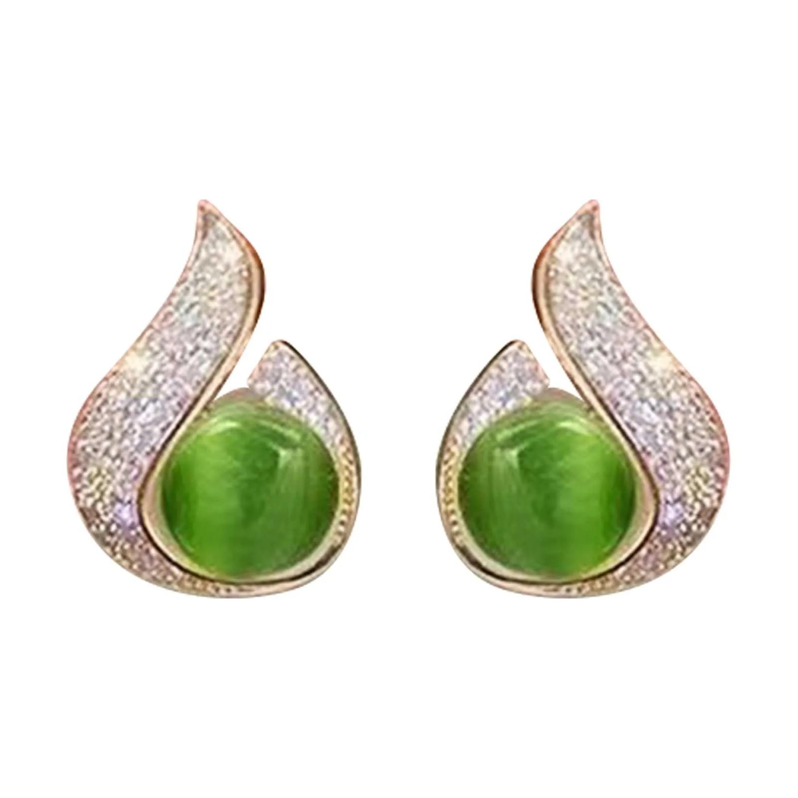 Cat Eye Stone Drop Earrings New Green Cat Eye Stone Earrings Fashion Versatile Elegant And Elegant Style Earrings Summer