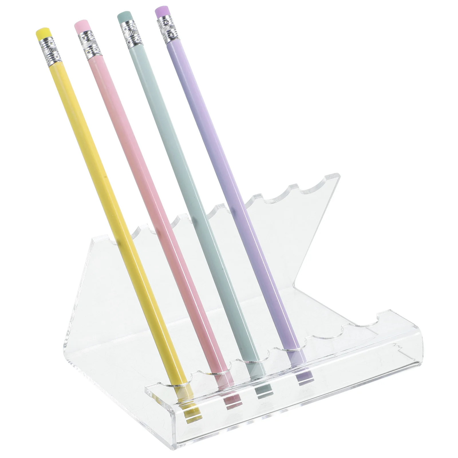

Acrylic Pen Display Stand 6 Holes Clear Holder for Fountain Ballpoint Eyebrow Pencils Pen Rack Storage Desk Organization