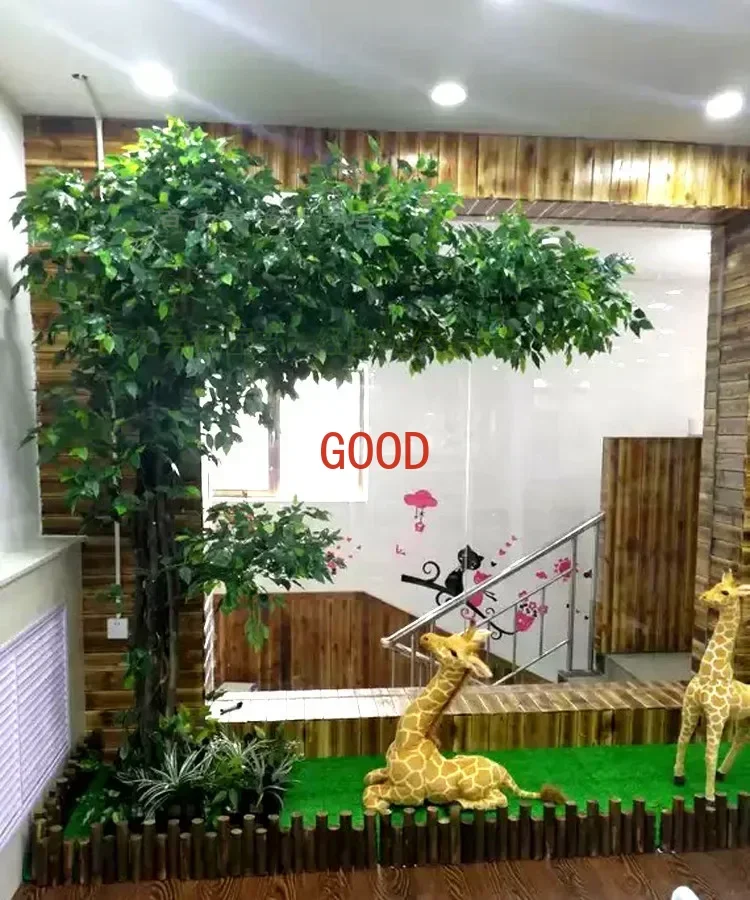 Большие поддельные деревья на заказ, моделирование торгового центра, поддельные деревья Banyan для украшения интерьера, имитация дерева из массива дерева