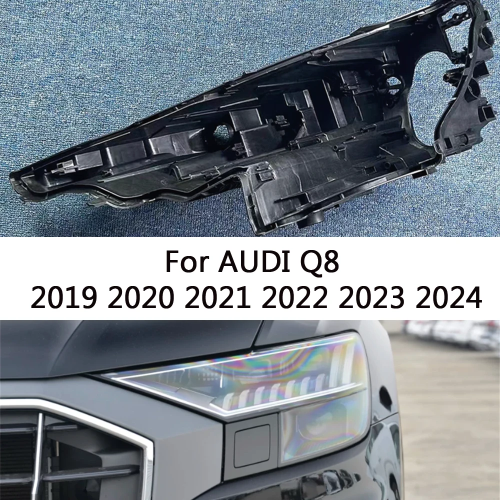 

Headlight Base Cover For AUDI Q8 2019 2020 2021 2022 2023 2024 Head Light Back Lid Head Lamp Rear Shell Headlamp Back Housing