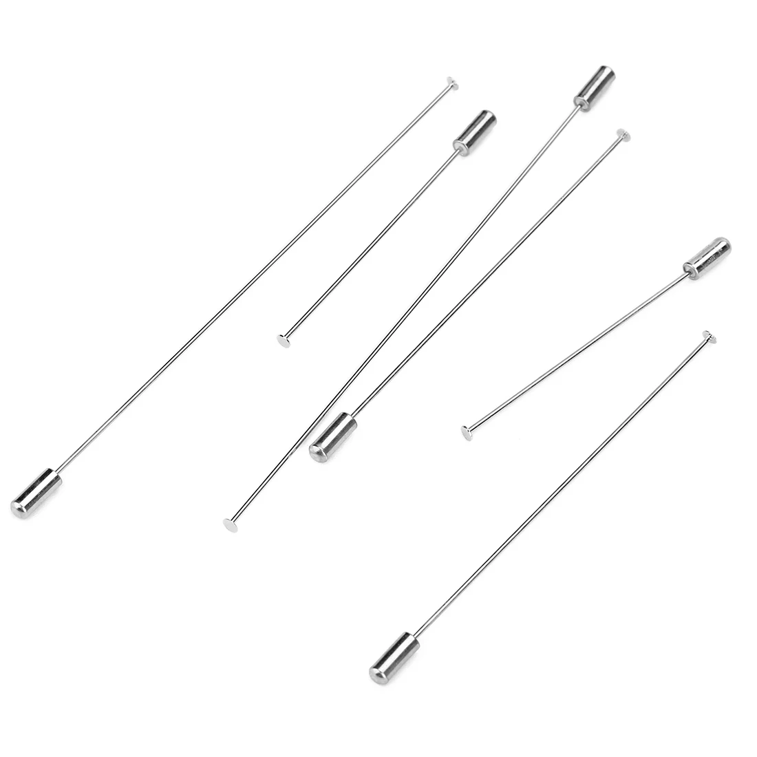 10pcs/lot 9cm 12.1cm Length Head Pin Rhodium Color Brooch Pins Safety Pins Diy Jewelry Findings With Stopper Ends F1775