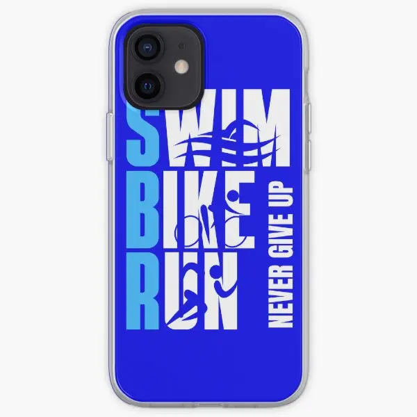 Triathlon Ironman Never Give Up Wavy Iph  Phone Case Customizable for iPhone X XS XR Max 11 12 13 14 Pro Max Mini 6 6S 7 8 Plus