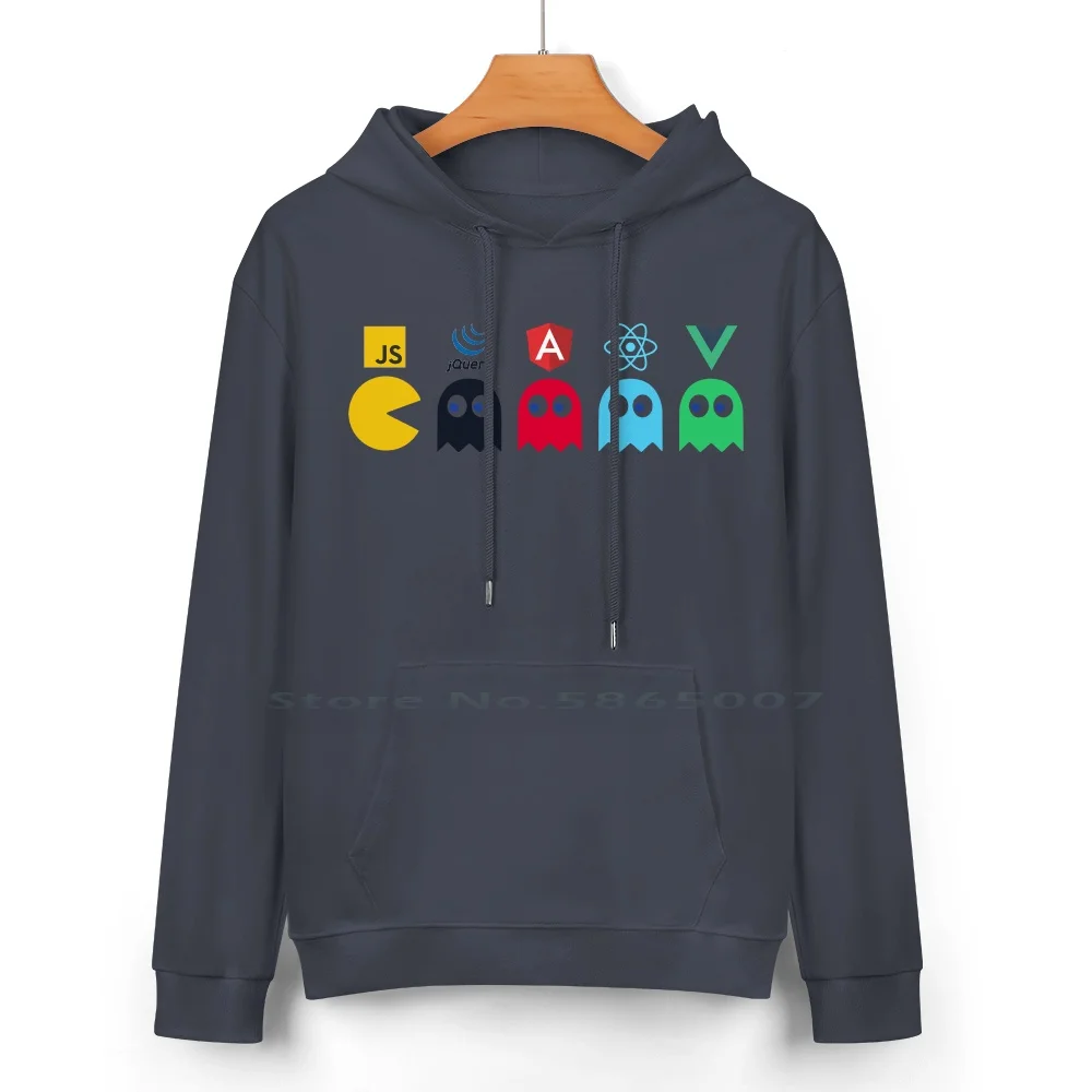 Javascript Eats Old Frameworks Pure Cotton Hoodie Sweater 24 Colors Jqueryjs Angularjs Reactjs Vuejs Library Fatigue Javascript