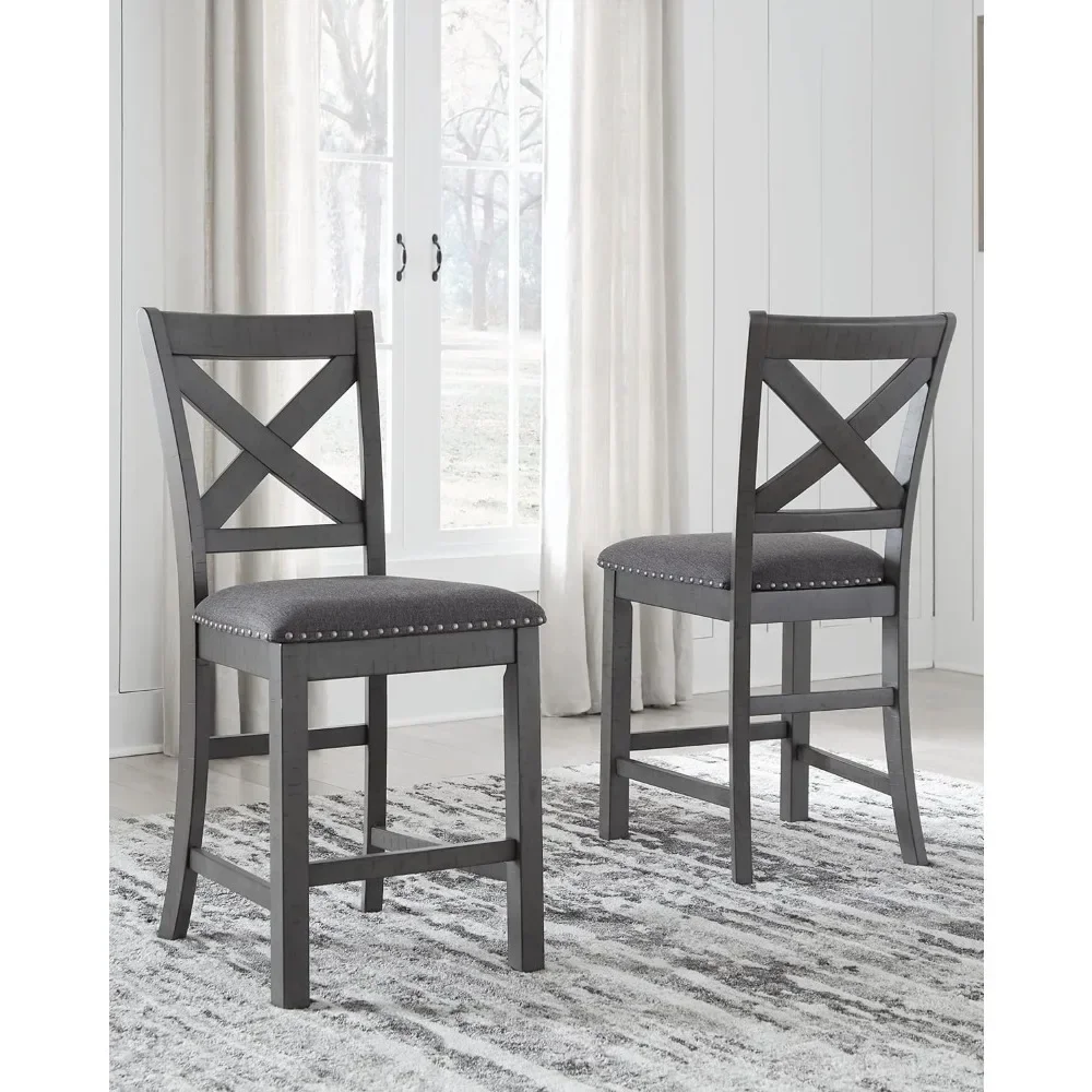 

Modern Farmhouse Counter Height Upholstered Barstool Set of 2 Dining Chair Home Furniture Dining Room Chairs Chairs for Kitchen