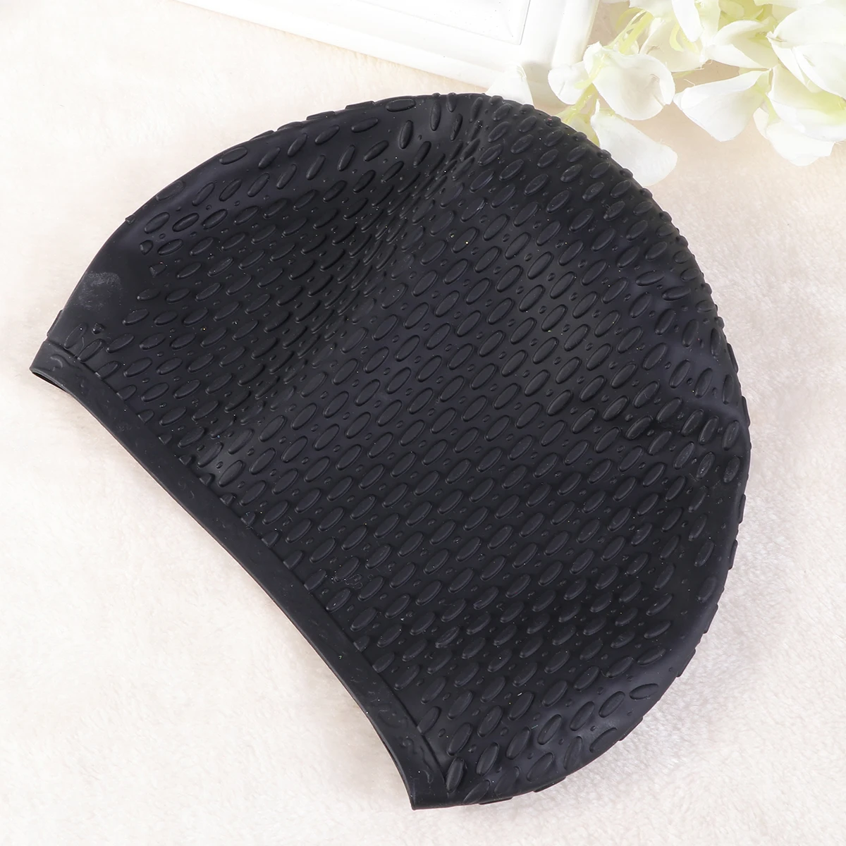 

Waterproof Silicone Swimming Water Drop Pattern For Men Women Girls Boys Warm Pressure-Free Bathing Hat Large Size Unisex Swim