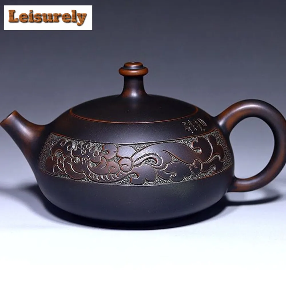 Chinese Purple Clay Tea Pot Handmade Qinzhou Nixing Pottery Filter Kettle Home Beauty Tea Infuser Custom Dragon Phoenix Tea Set