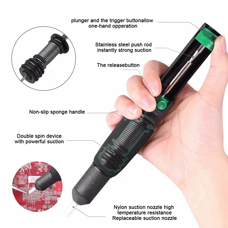 Potente pompa dissaldante Aspirazione stagno Saldatore sottovuoto Dissaldatore Saldatura Ventosa Penna Rimozione Strumenti di saldatura manuale