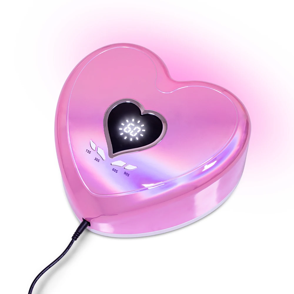 Unicorn Magic Pink 96W Nail Lamp UV LED Nail Dryer Red Light Heart Shape for Curing Polish Gel High Power 96w Nails Electric