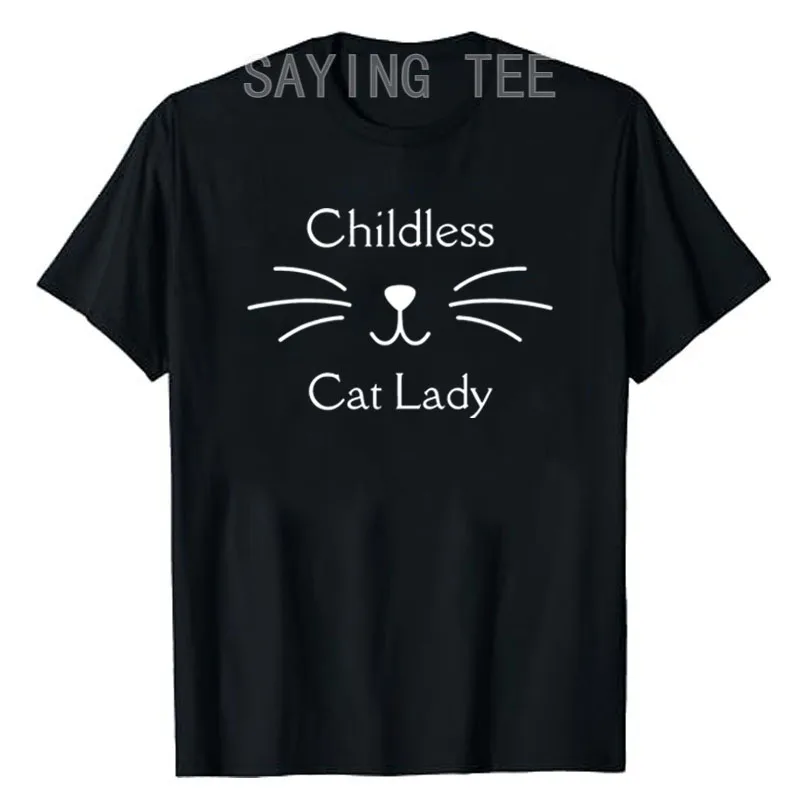 This Childless Cat Lady, Ladies Is Voting Kamala T-Shirt Kitty Lover Graphic Tee Women's Fashion Harris Support Fan Campaign Top