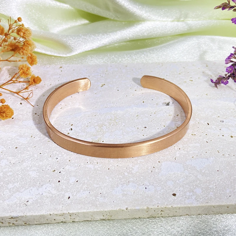 Modisches Magnetarmband aus reinem Kupfer für Damen und Herren, verstellbare Manschettenarmbänder, Arthritis-Gesundheitsschmuck aus massivem Kupfer – Detail 6