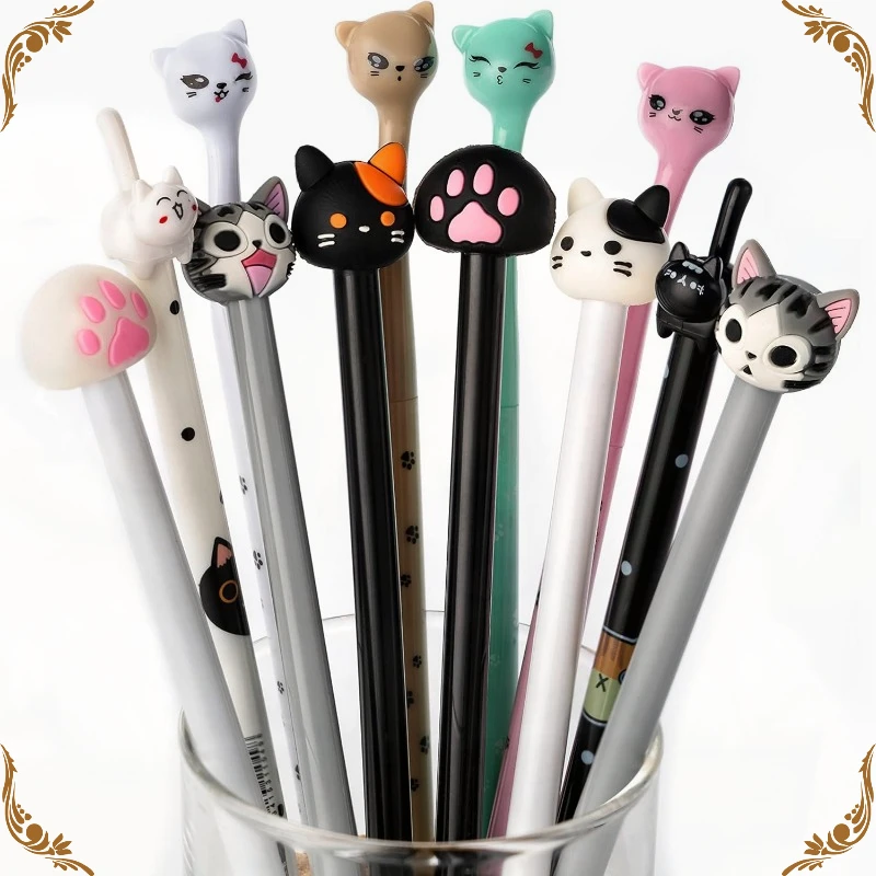 

Wholesale Cute Cat Gel Pens,fun Kawaii Pens Set,Animal Kids Office School Supplies Kawaii Stationery