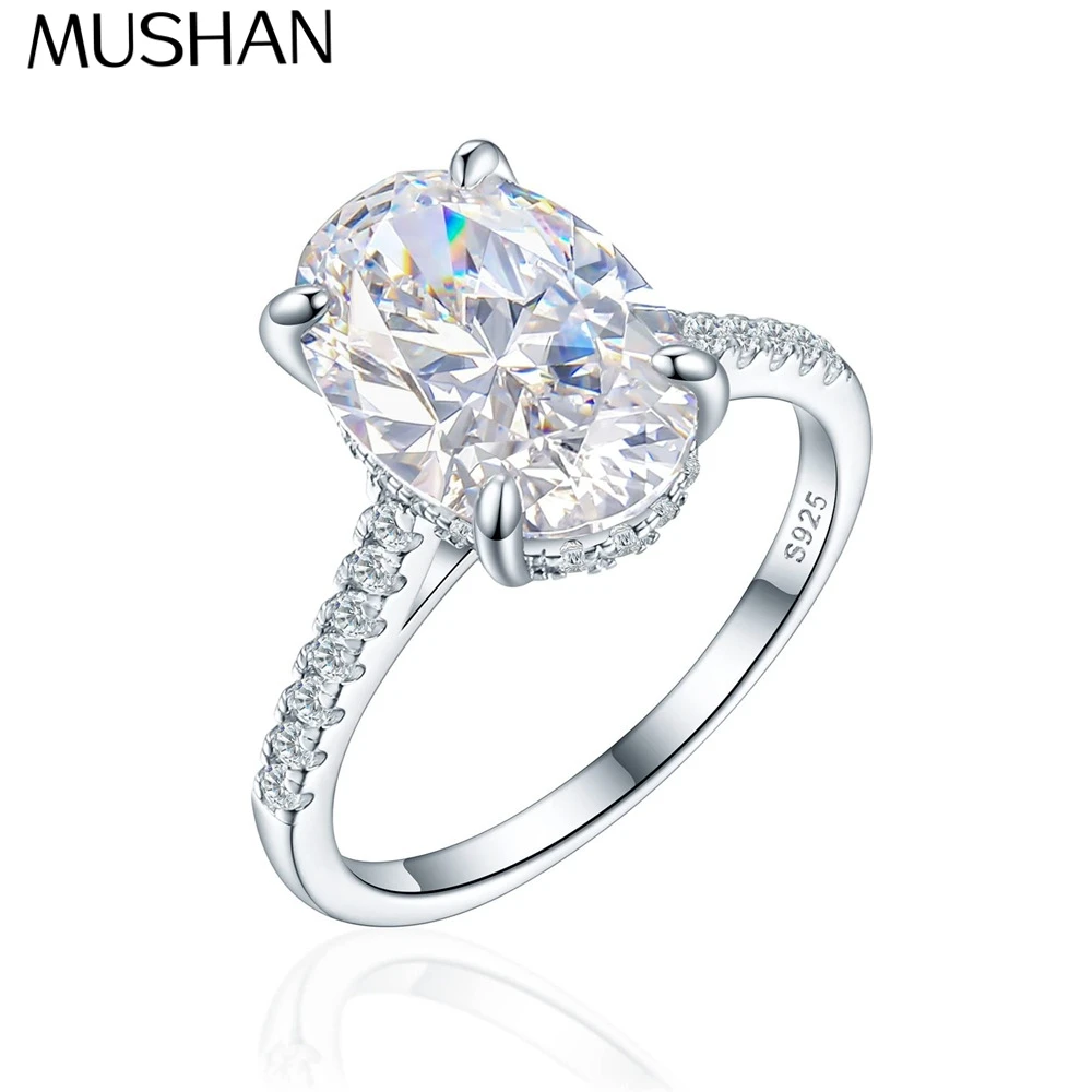 

MuShan Designer Jewelry 925 Sterling Silver Ring VVS Moissanite Bespoke Ring for Spouse 18K Gold Plated MST Patent Jewellery