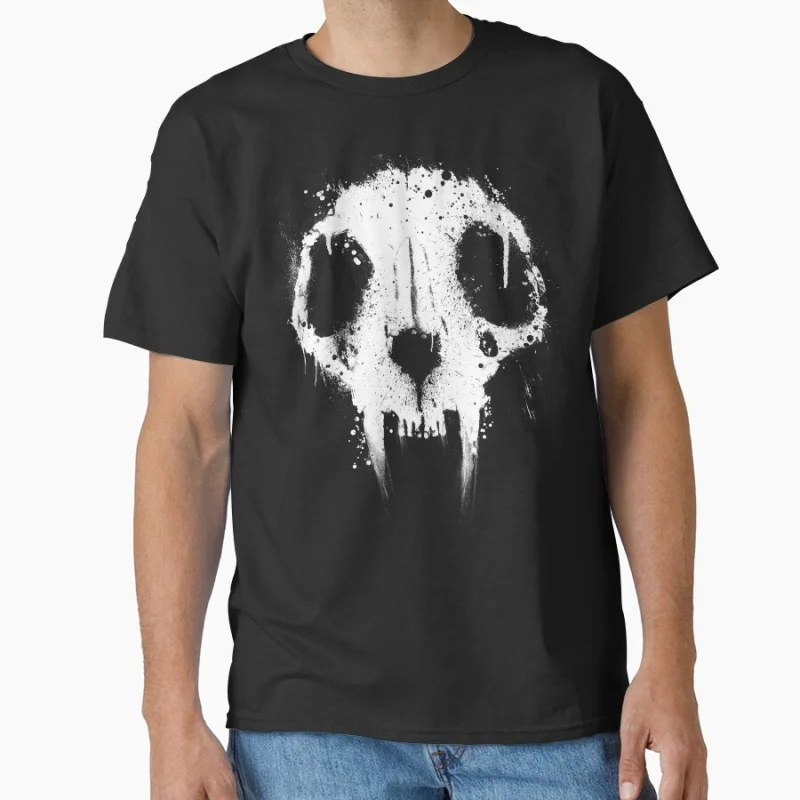 

Cat Skull Graffiti horror death gothic skull punk pattern scary halloween gift T-shirt for men Large size Tops S-6xl
