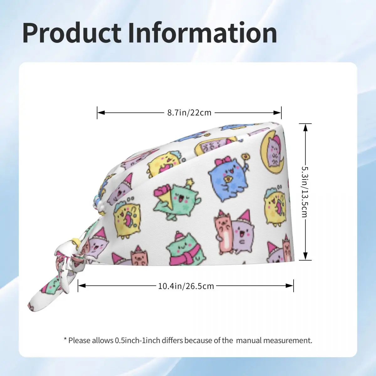 かわいい猫調節可能な外科用帽子、美容院の作業用キャップ、実験室のペットショップの看護用スクラブキャップ、新しい