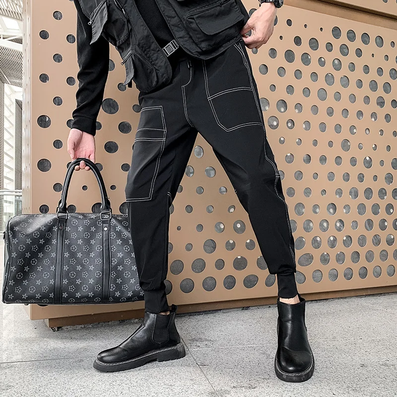 Men's Casual Work Clothes Leggings Spring New Korean Version Slim Fit And Versatile Leggings Ruffian Handsome Harun Pants