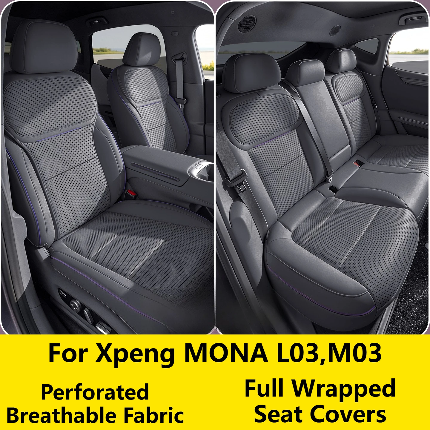 For Xpeng MONA L03,M03,Full Wrapped Seat Covers,Four-Season Breathable Cushions,Auto Interior Protective Accessories