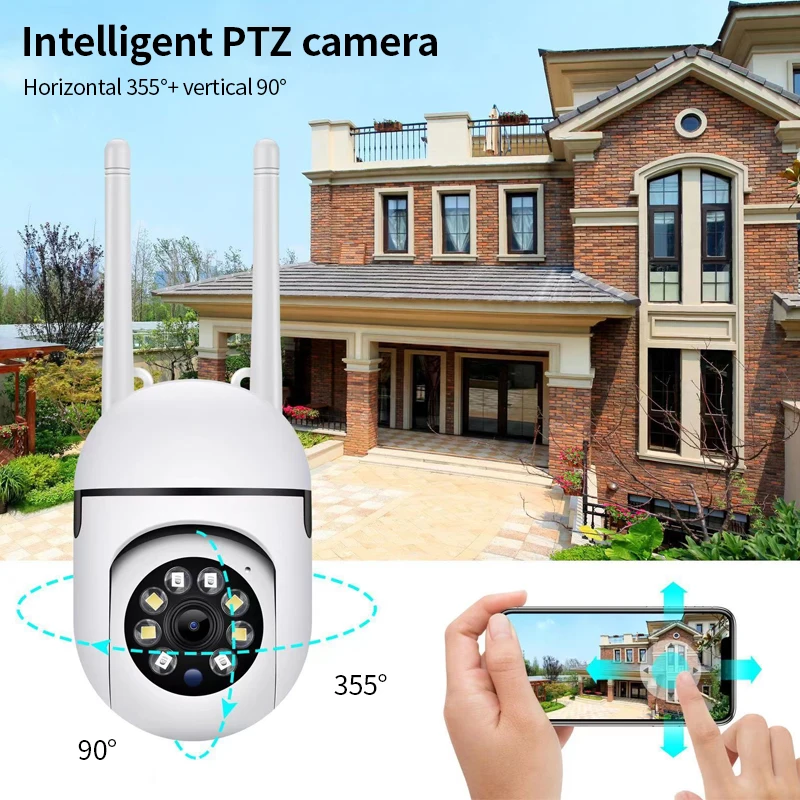 Imagem -02 - Câmera Ptz sem Fio hd 1080p Visão Noturna Automática Wifi Câmera ip ao ar Livre 3mp ai Rastreamento Automático Câmera de Vigilância Cctv 4k