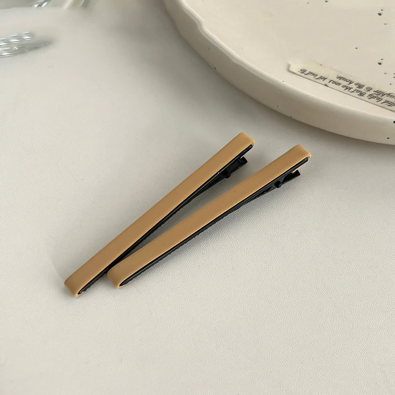 2-teiliges Set aus massivem PU-Haarnadeln-Set, Khaki, modische Haarspangen für Damen und Mädchen, stilvolle Haar-Accessoires – Detail 4