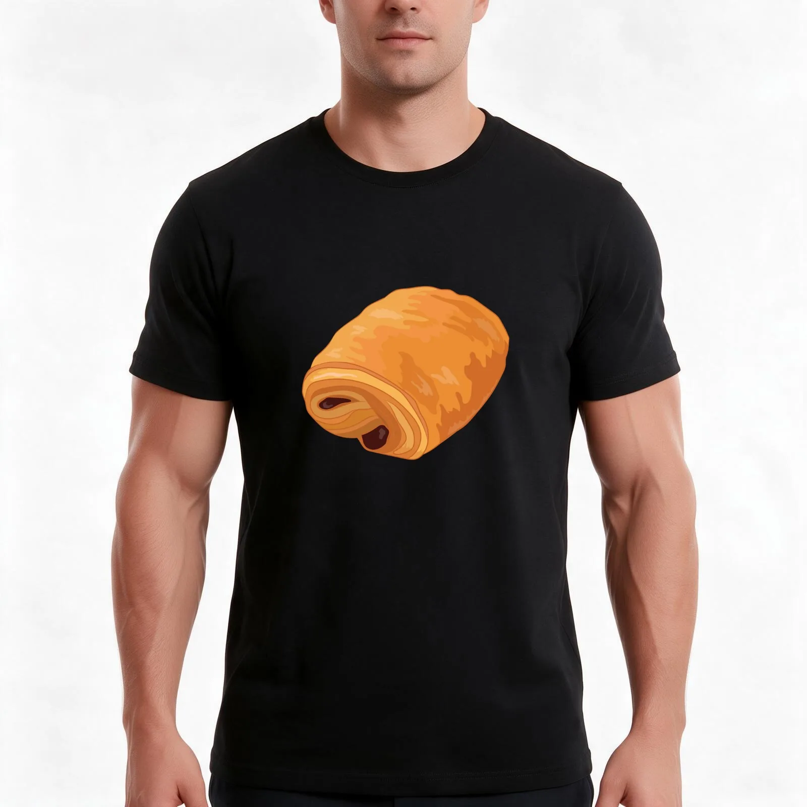 Pain Au Chocolat Funny French Pastry Chocolate T-Shirt, Summer Casual Cotton Tee, Oversized Streetwear Tops, Unisex Men Women