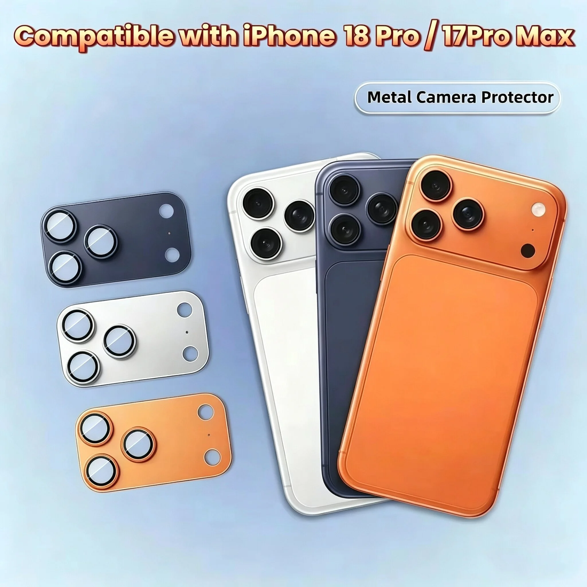 Compatible with iPhone 18 Pro Max Metal Glass Camera Lens Protector for iPhone 17 Pro Max Air Ultra Full Cover Anti-Scratch Film