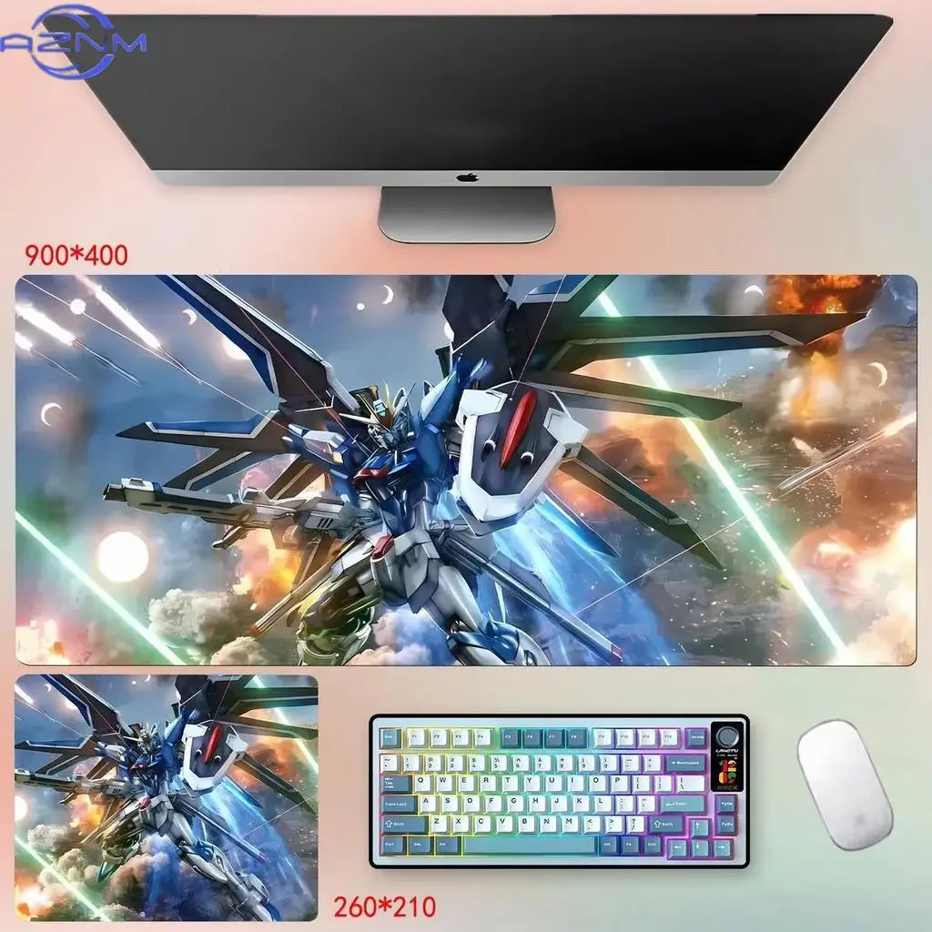 Mecha Anime Mouse Pad - Gundam Series Themed Gaming Desk Mat, 3mm Non-Slip Rubber Base
