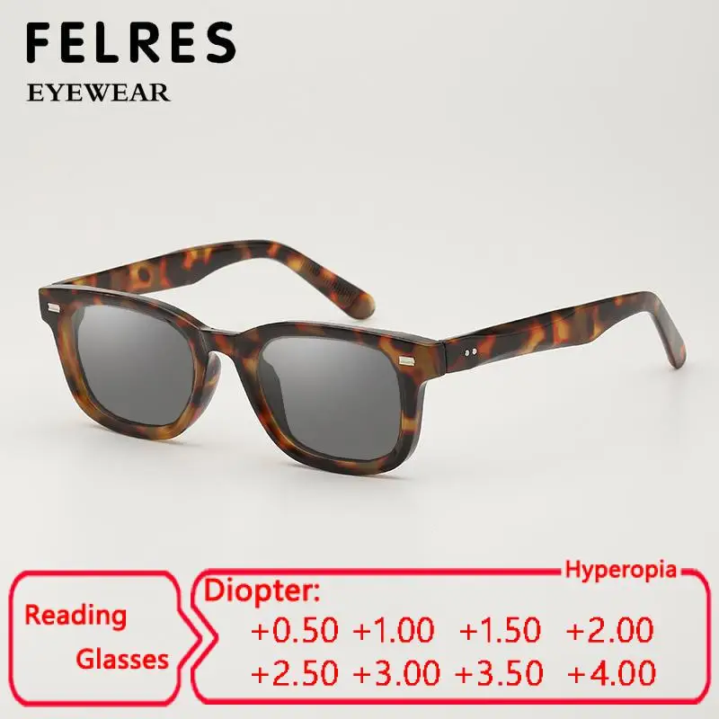 Retro Square Small Frame Glasses Women Fashion Leopard Frame UV Protection Reading Glasses Temperament Leisure Men Sunglasses
