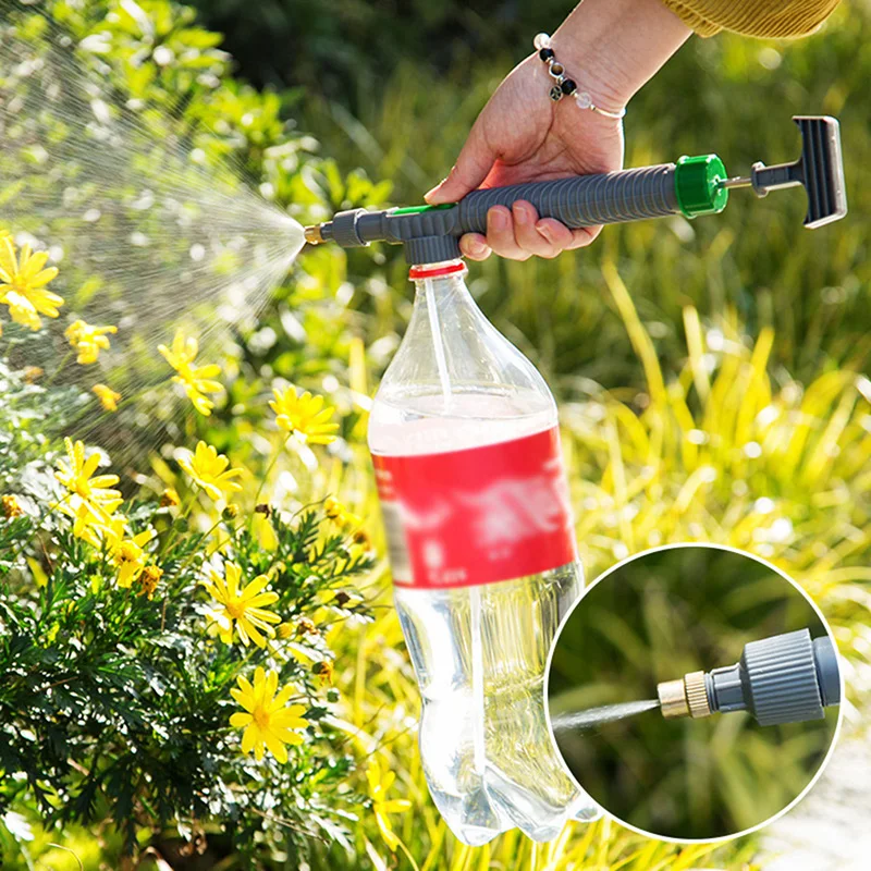 Manual High Pressure Air Pump Sprayer Adjustable Drink Bottle Spray Head Nozzle Garden Watering Tool Sprayer Agriculture Tools