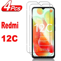 Vidrio Protector de pantalla para Xiaomi Redmi 12C, película de vidrio templado, 2/4 Uds.