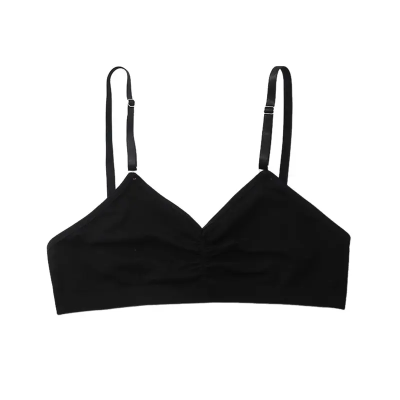 【Price Drop !!】Women V Neck Front Ruched Spaghetti Strap Y Back Removable Pads Light Support Yoga Sports Bra