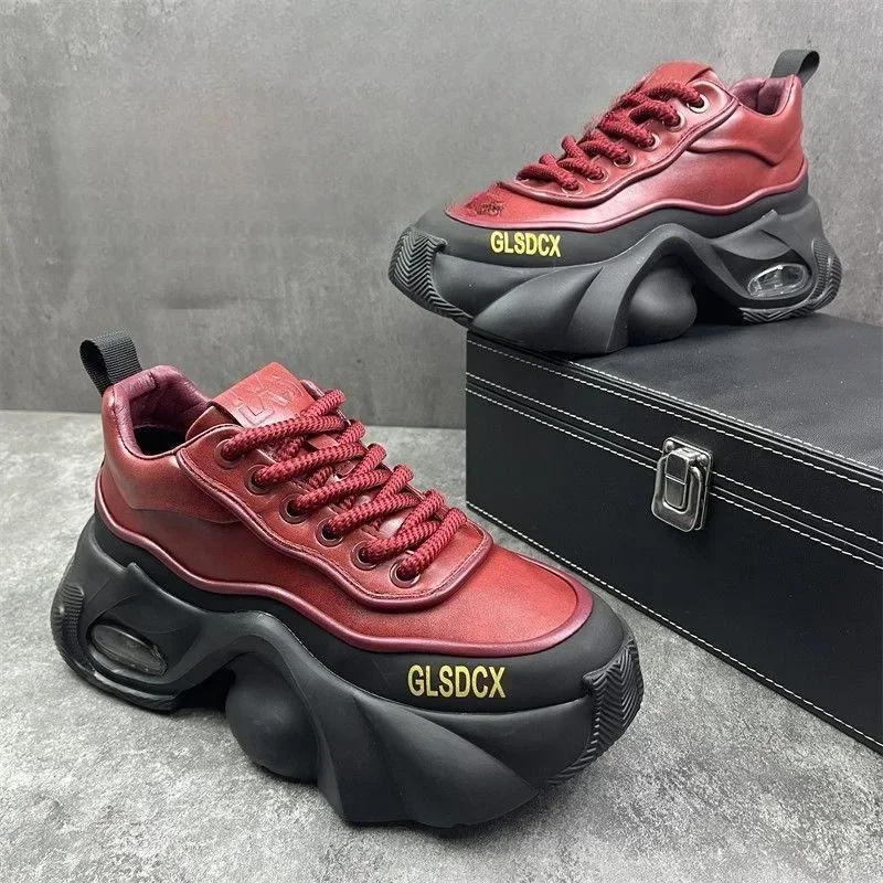 Men's Sneakers 2025 Spring Autumn Fashion Casual Shoes Comfort Platform Running Shoes Luxury Height Increased Vulcanize Footwear