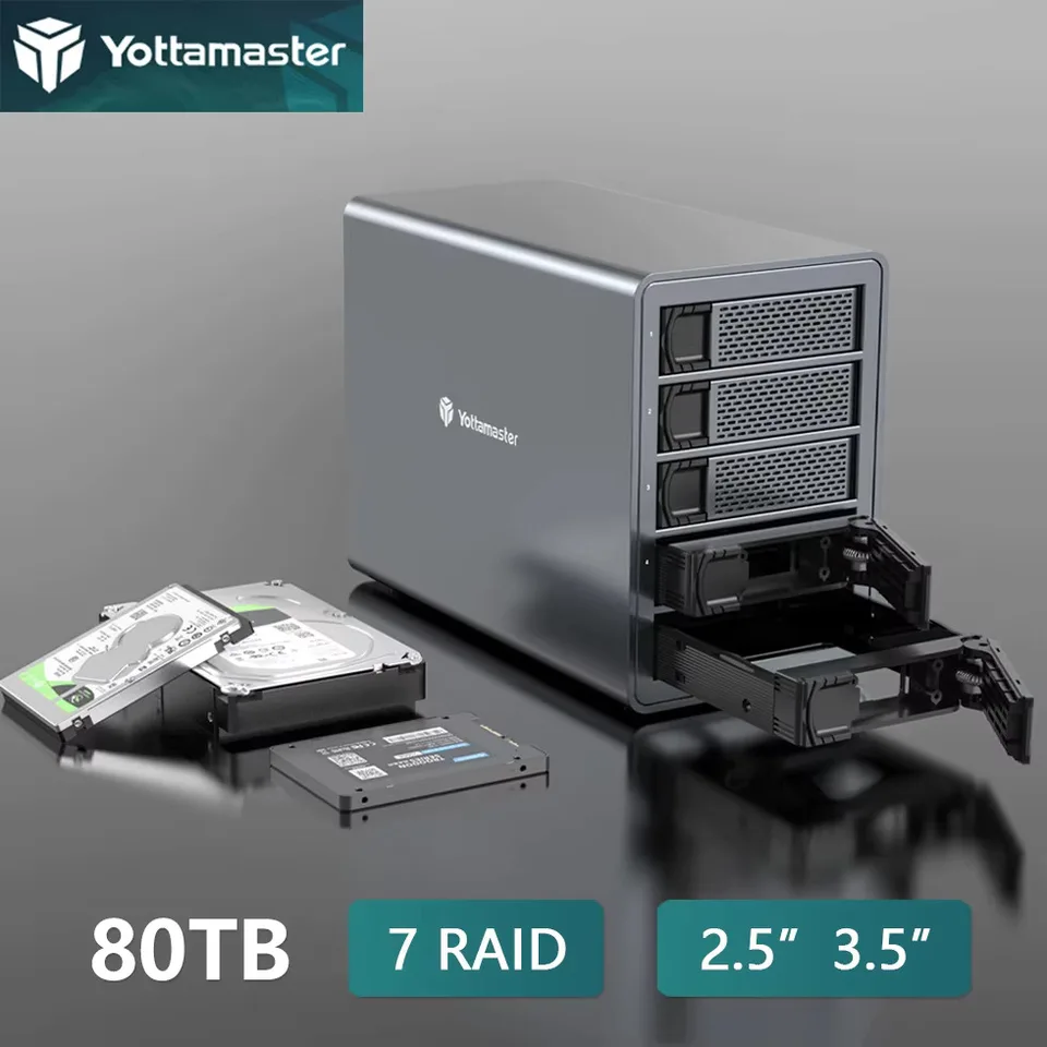 Yottamaster 2/4/5 Bay SATA HDD SSD Enclosure