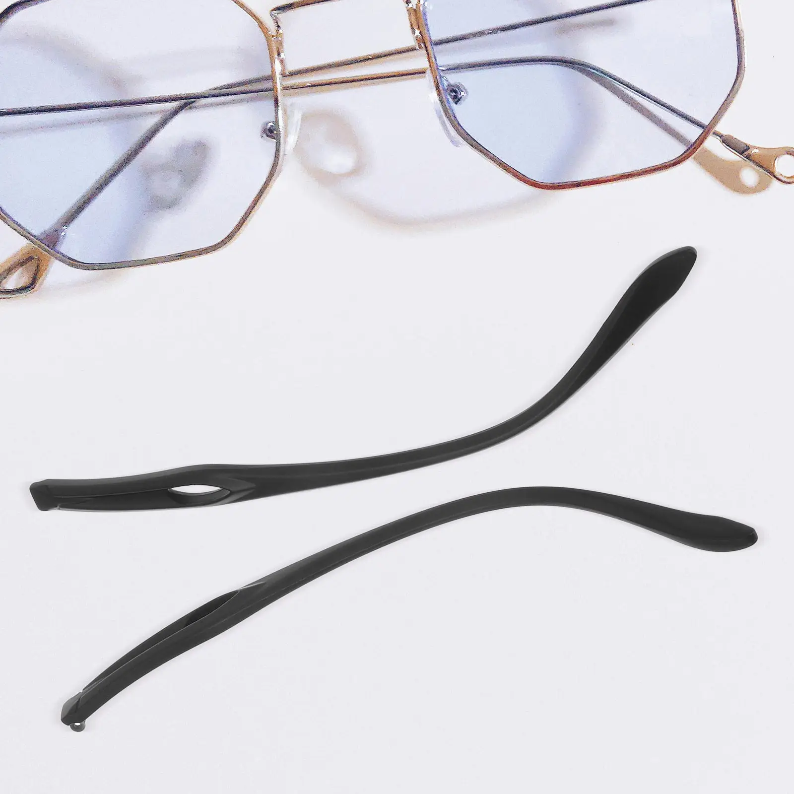 1Pair Universal Tr90 Eyeglass Temple Legs Replacement Resilient Lightweight Comfortable Fit for Frame Repair Eyewear Accessory