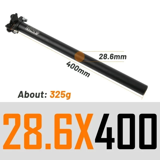 UNO Fahrrad Sattelstütze Ultraleichte Aluminium MTB Sattelstütze 25,4/27,2/28,6/30,9/31,6*350/400mm Straße Mountainbike Sitzrohr Teile
