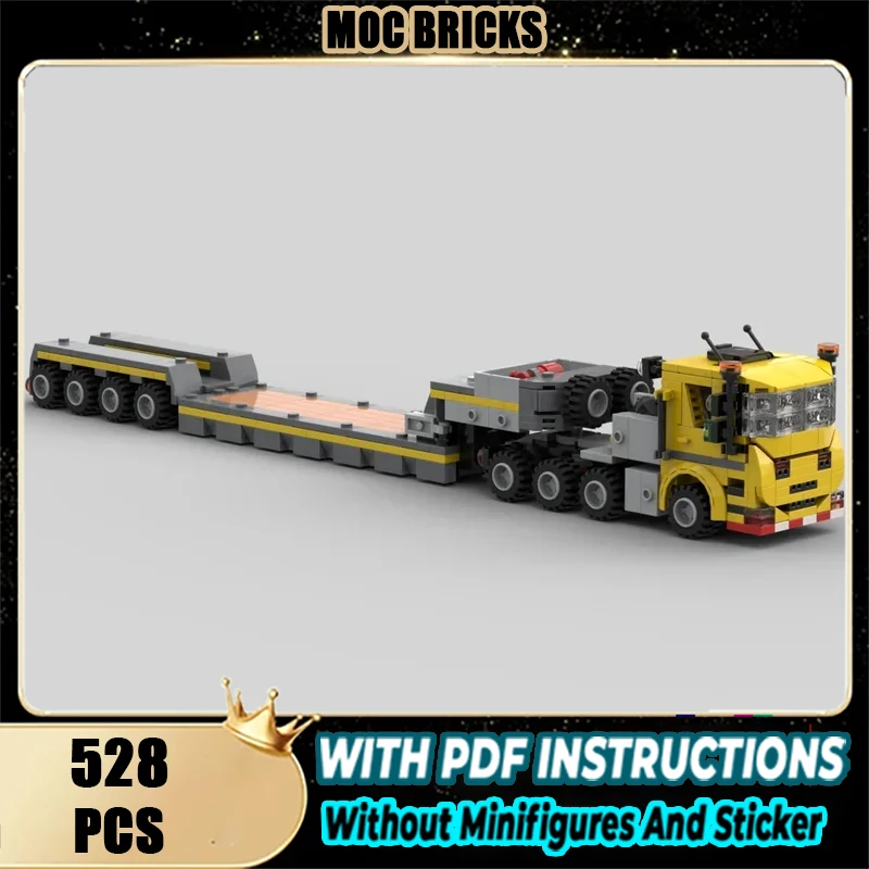 

City Truck Model MOC Building Blocks Construction Heavy Low-Loader DIY Assembly Bricks Creative Toys Collection Display Gifits
