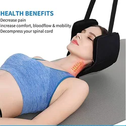 Rede com suporte para tração no pescoço, massageador, cervical para reduzir o alívio da dor, relaxamento com máscara livre