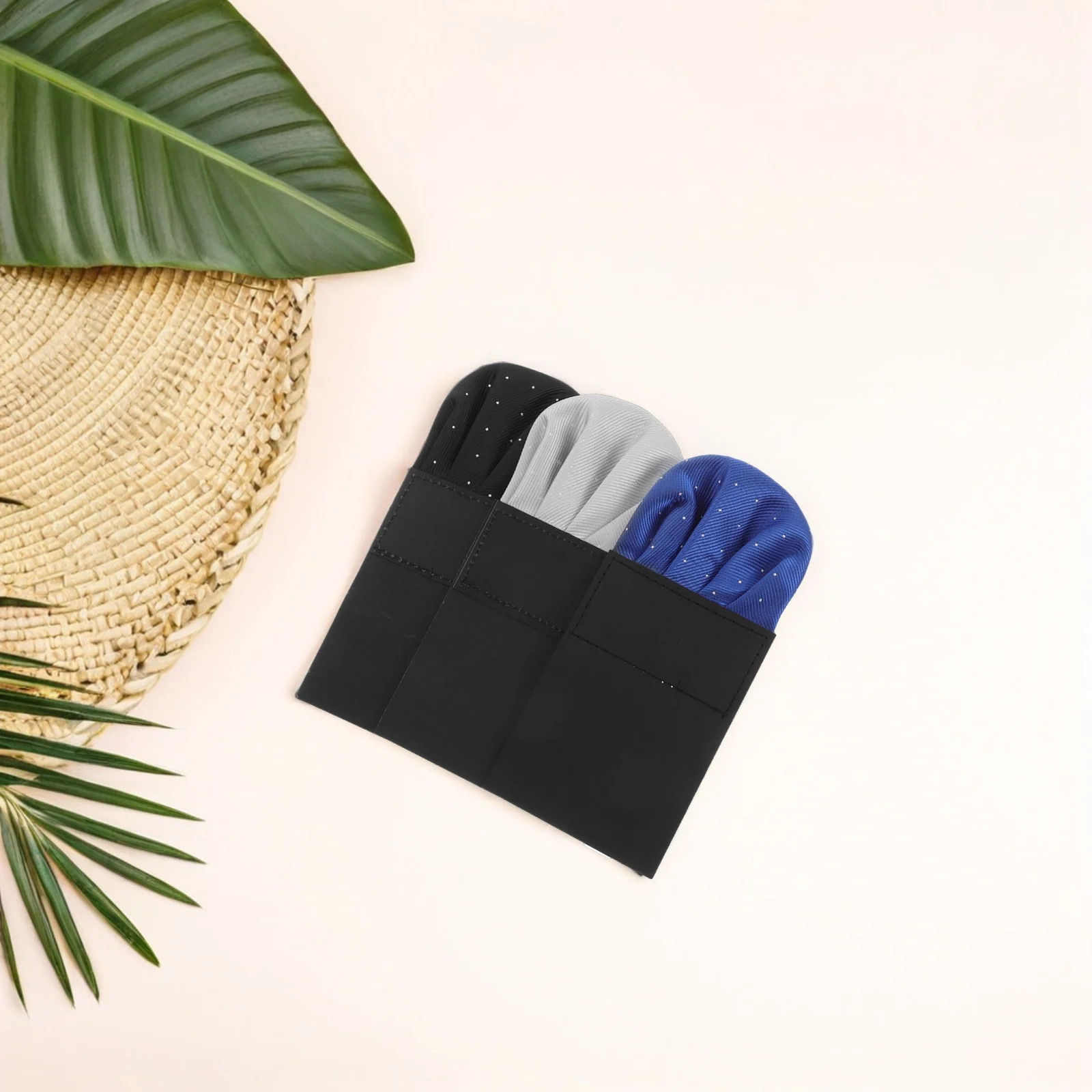 3 قطع خط بطاقة مطوية مسبقًا للرجال بدلة دائرية الشكل وجيب مربع الشكل وجيب مربع للرجال