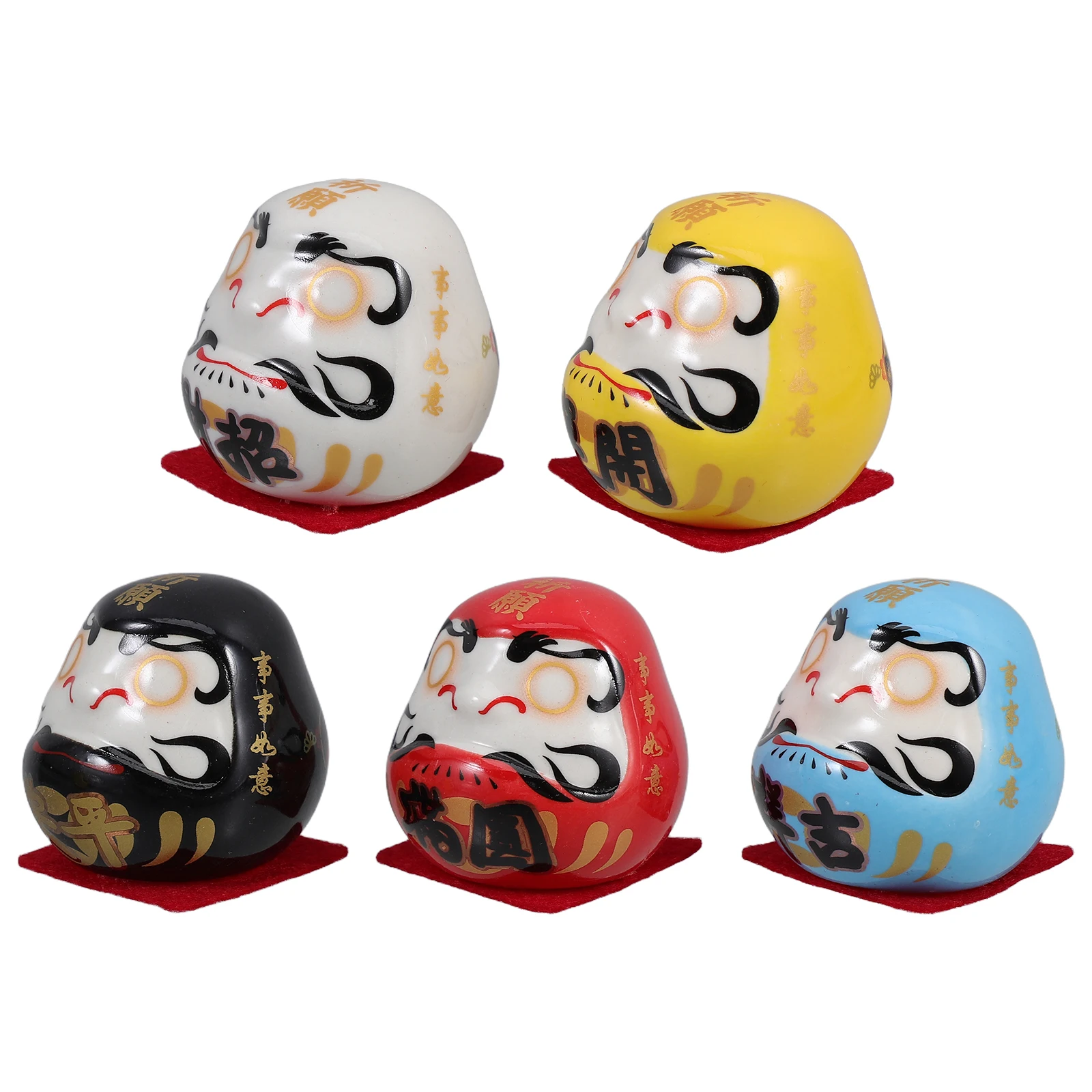 

5PCS Ceramic Egg Mini Statue Home Decor Japanese Small Living Room nament Traditional Style Good Luck Symbol Sturdy