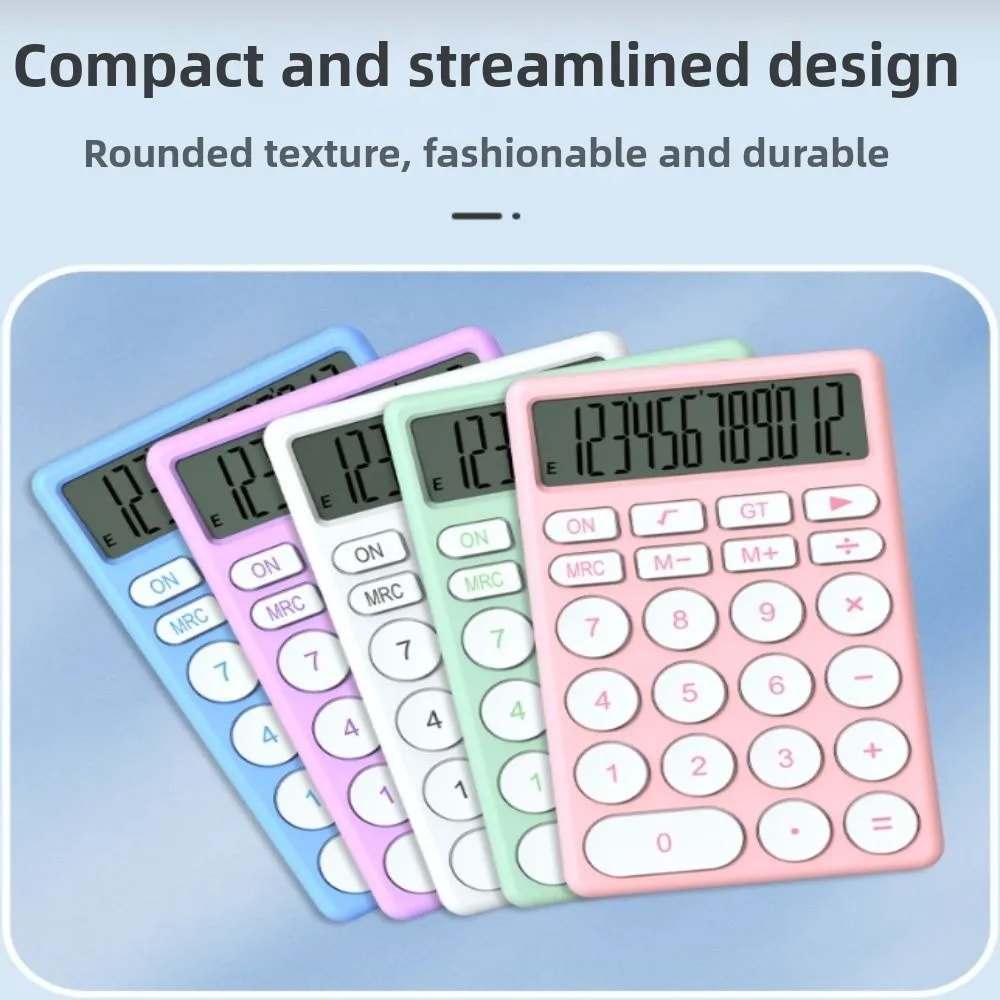 Large Screen Cartoon Calculator Portable Lightweight Handheld Calculator Compact Size Ergonomic Shape Desktop Calculator