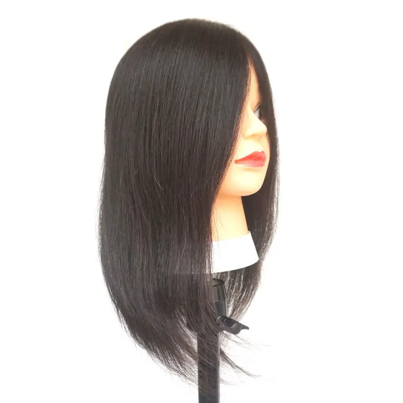 Short Hair Human Hair Mannequin Head for Hairdresser Training Styling Practice Solo Salon Dummy Doll for Hairstyle Development