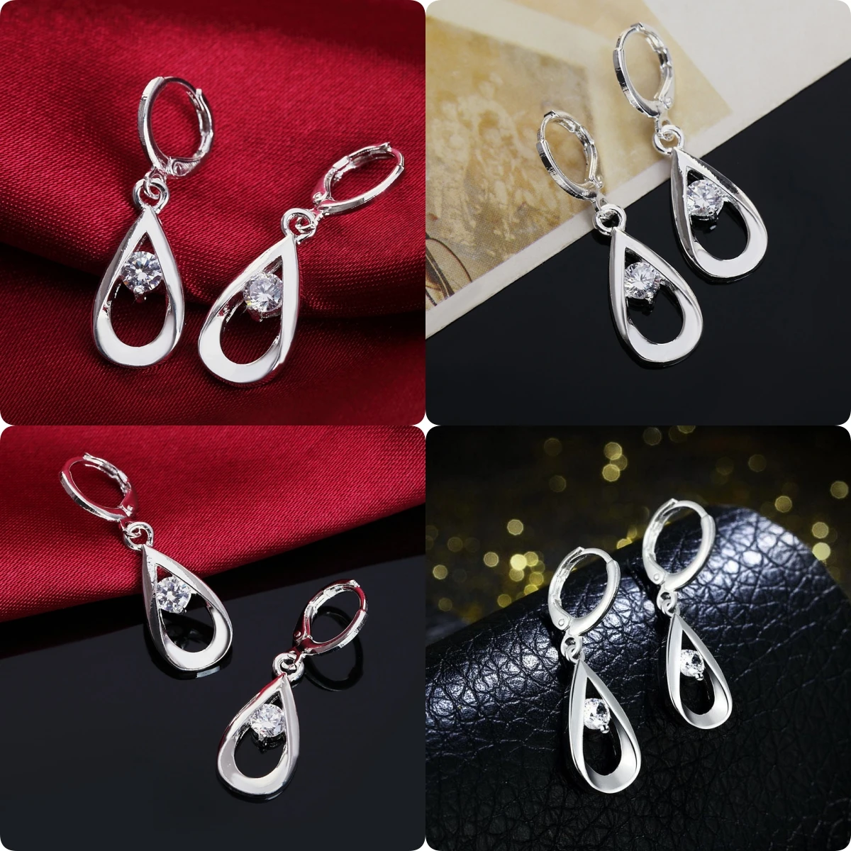 

Серьги из стерлингового серебра 925 пробы с цирконием в форме капель воды для женщин, роскошные модные аксессуары для вечеринок, свадебные украшения, подарки на Рождество