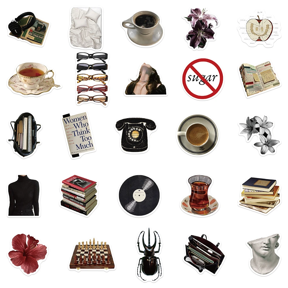 50 Stück Museumsaufkleber für Koffer, Laptops, Sammelalben, Tagebücher, Skateboards, Gitarren, Helme, Wasserflaschen – DIY-Aufkleberkunst – Detail 2