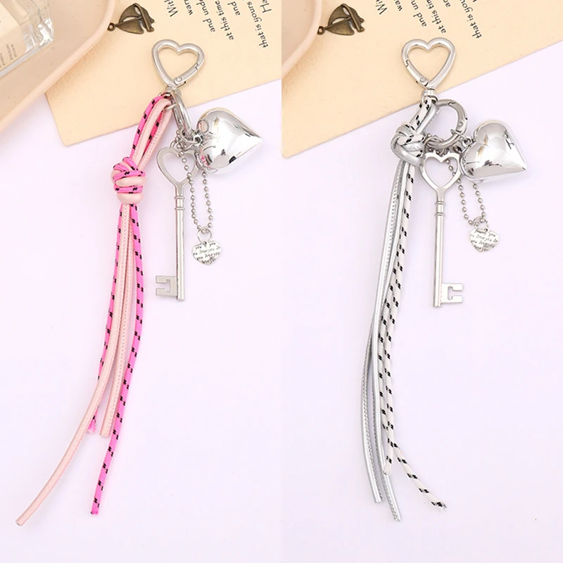 Creative Heart Weave Rope Keychain Simple Versatile Keychain For Women Girls Exquisite Backpack Decoration Accessories Gifts image 3