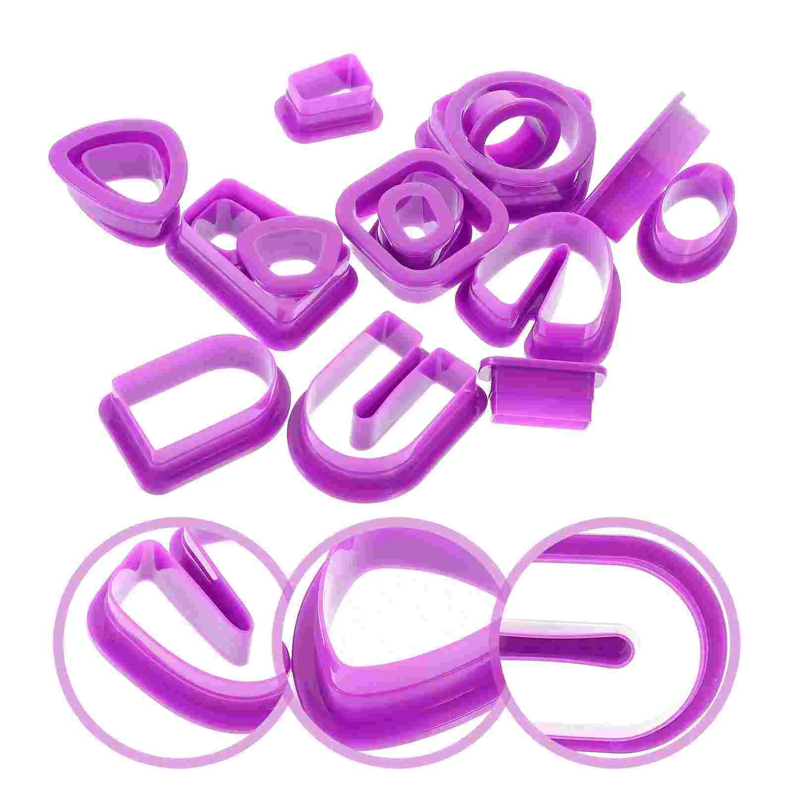 18 Pcs Clay Mold Fondant Cutters Earring Making Tools Kit Set Purple Jewelry Plastic